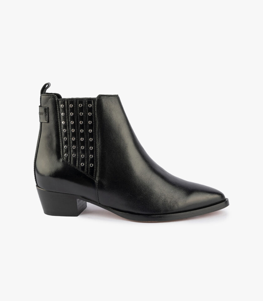 MAISON TOUFET BOTTINES CONFORTABLE NOIR CUIR LISSE LINNE