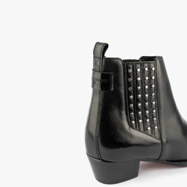 MAISON TOUFET BOTTINES CONFORTABLE NOIR CUIR LISSE LINNE