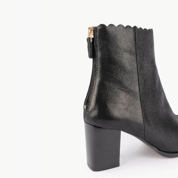 MAISON TOUFET BOTTINES CONFORTABLE NOIR CUIR MÉTALLISÉ GISELLA