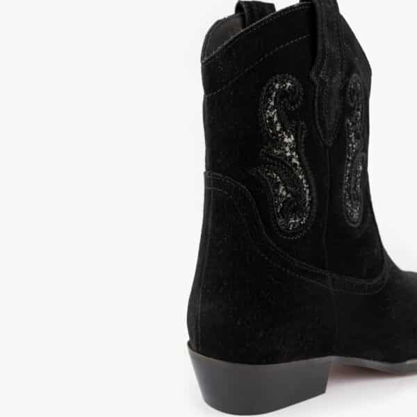 MAISON TOUFET BOTTINES CONFORTABLE NOIR CUIR VELOURS IRÈNE