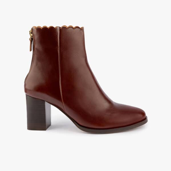 MAISON TOUFET BOTTINES CONFORTABLE WHISKY CUIR GLACÉ GISELLA