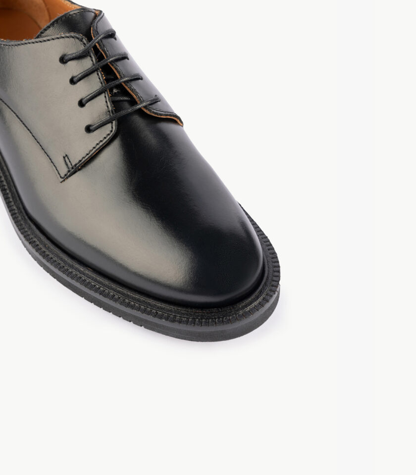 MAISON TOUFET DERBIES CONFORTABLE NOIR CUIR GLACÉ DORIANE