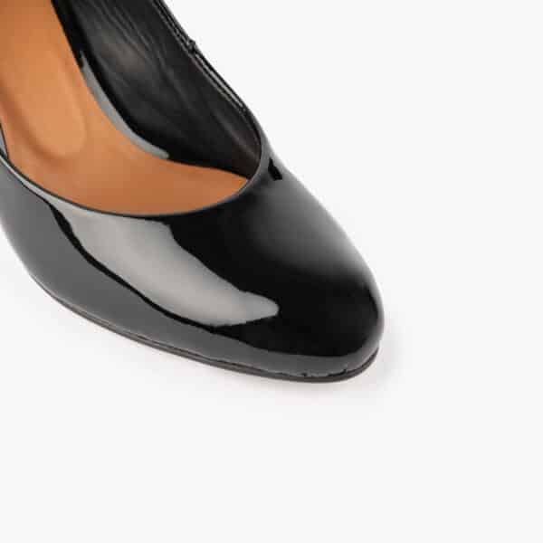 MAISON TOUFET ESCARPINS CONFORTABLE NOIR CUIR VERNIS LAURINE