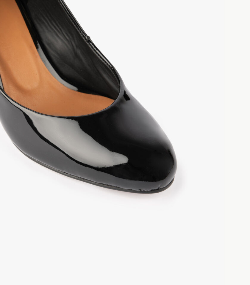 MAISON TOUFET ESCARPINS CONFORTABLE NOIR CUIR VERNIS LAURINE