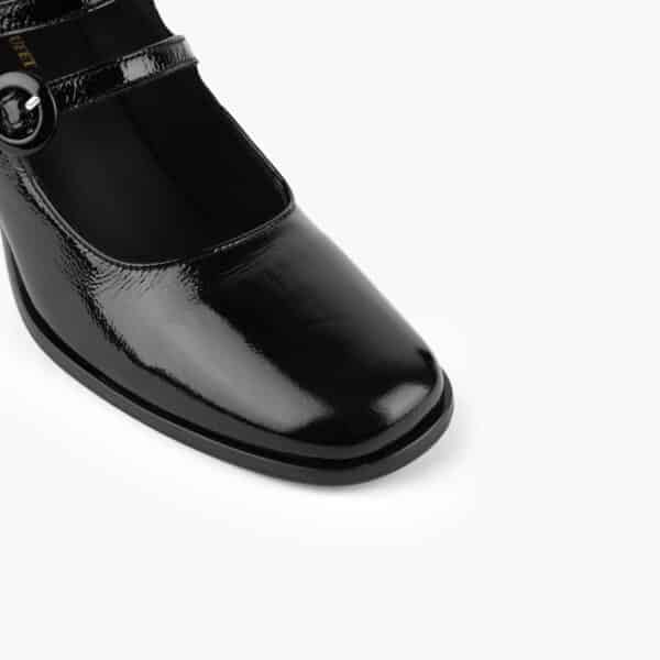 MAISON TOUFET ESCARPINS CONFORTABLE NOIR CUIR VERNI BETH