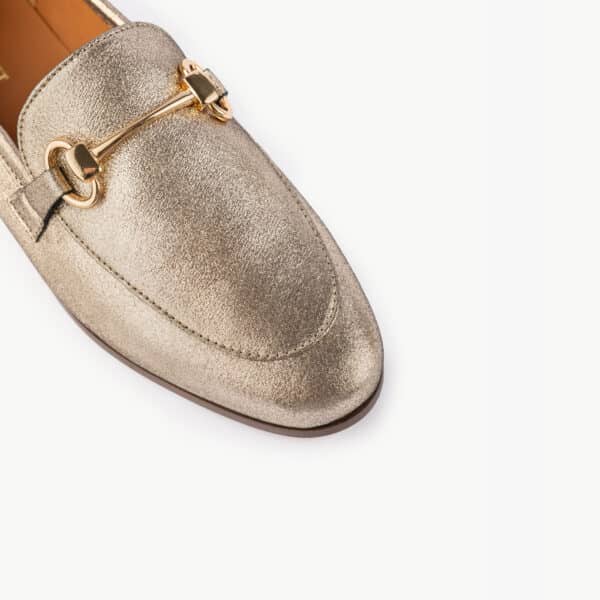 MAISON TOUFET MOCASSINS CONFORTABLE DORÉ CUIR MÉTALLISÉ CLÉMENCE