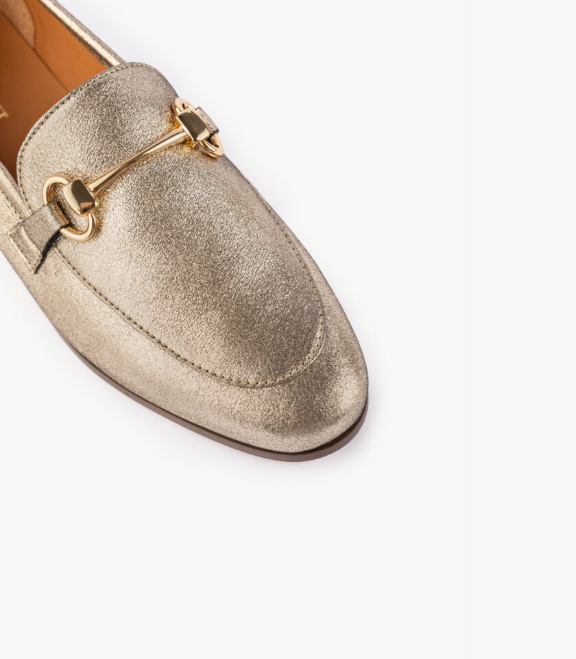MAISON TOUFET MOCASSINS CONFORTABLE DORÉ CUIR MÉTALLISÉ CLÉMENCE