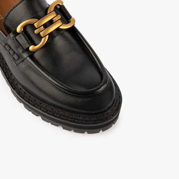 MAISON TOUFET MOCASSINS CONFORTABLE NOIR CUIR GLACÉ NOÉMIA