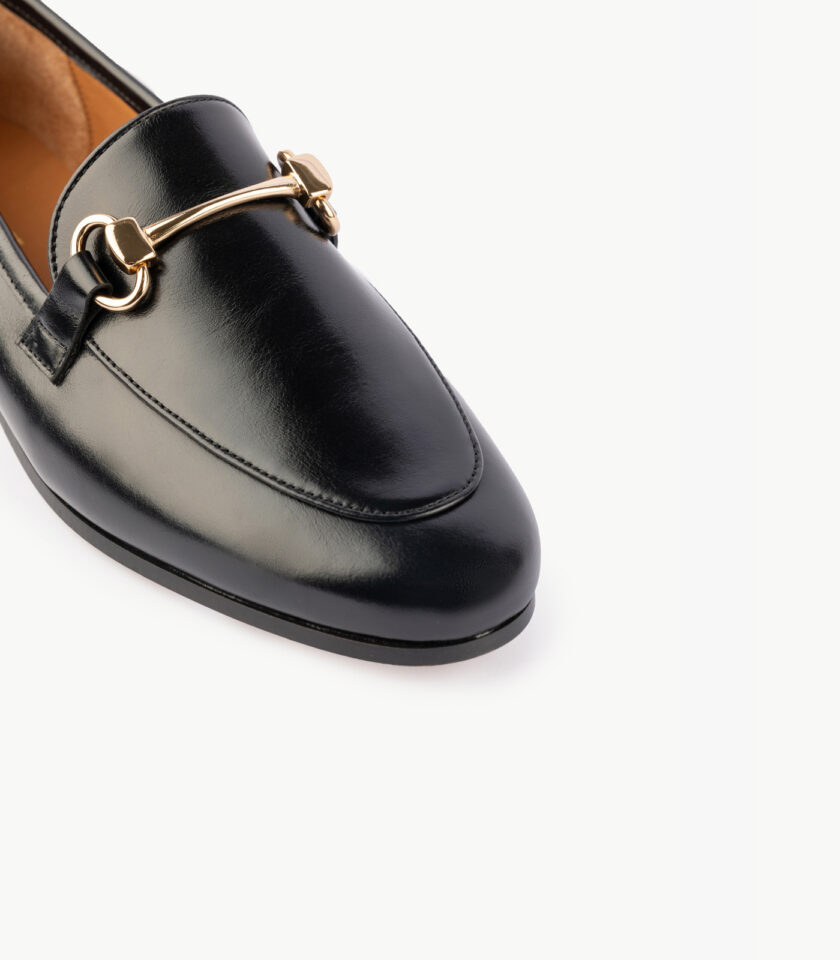 MAISON TOUFET MOCASSINS CONFORTABLE NOIR CUIR LISSE CLÉMENCE