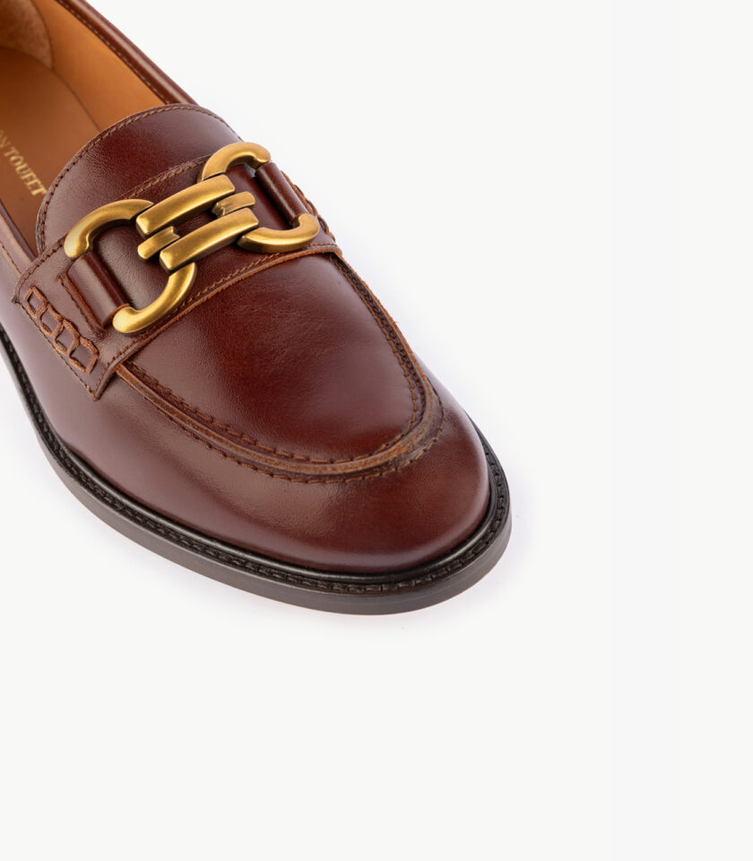 MAISON TOUFET MOCASSINS CONFORTABLE WHISKY CUIR GLACÉ LYNA