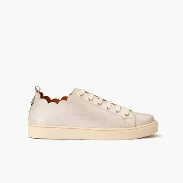 MAISON TOUFET BASKETS CONFORTABLE ARGENT CUIR JULIE