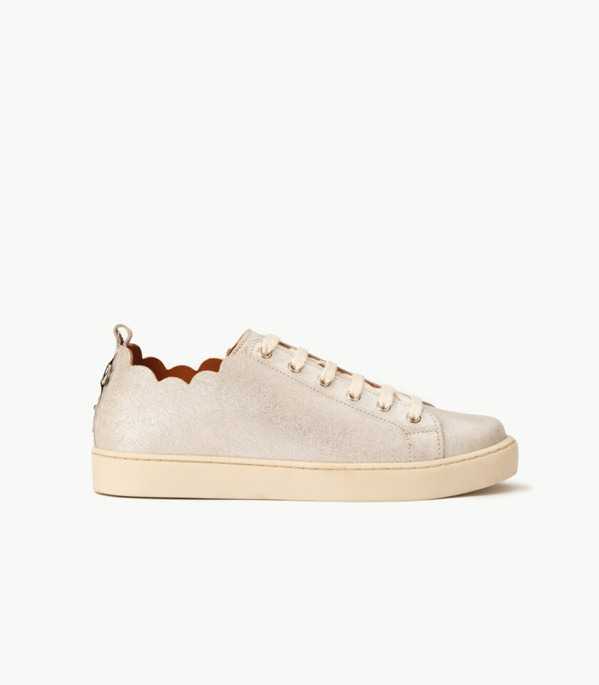 MAISON TOUFET BASKETS CONFORTABLE ARGENT CUIR JULIE