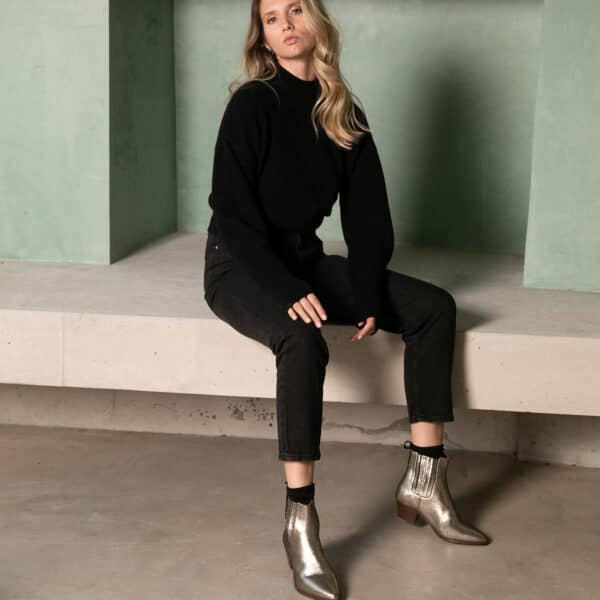 MAISON TOUFET BOTTINES CONFORTABLE DORÉ CUIR LISSE VICTOIRE