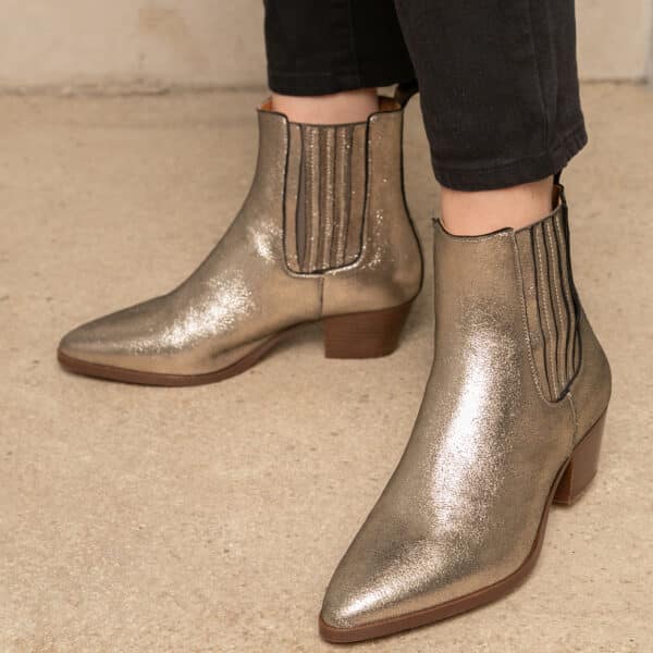 MAISON TOUFET BOTTINES CONFORTABLE DORÉ CUIR VICTOIRE