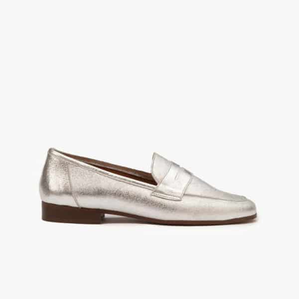 MAISON TOUFET MOCASSINS CONFORTABLE ARGENT CUIR HANNA