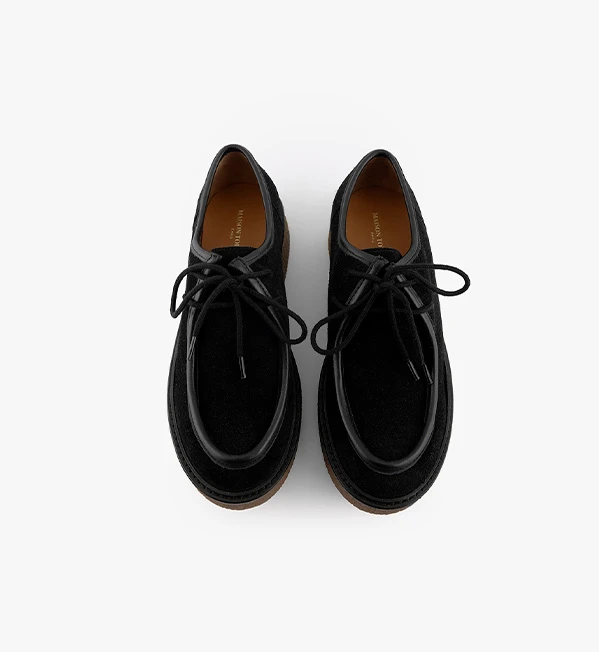 Bottines marron en cuir grainé Maison Toufet avec semelle contrastée